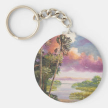 Windy Palm Trees Backwoods Key Chains