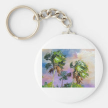 Windy Palm Trees Key Chain