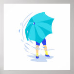 Windy Rain Storm Poster