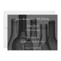 Wine and Beer Bottle Birthday Party Invitations