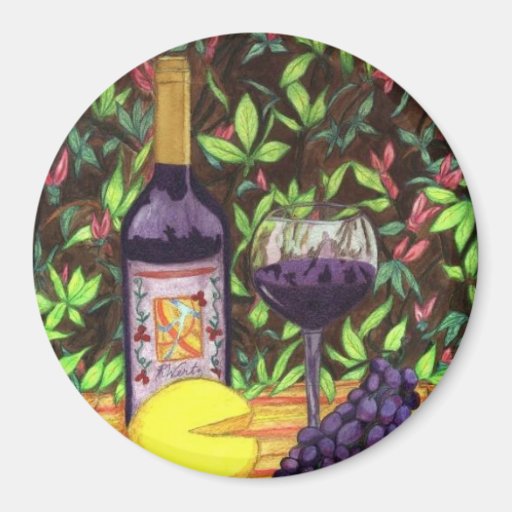 Wine and Cheese Magnet