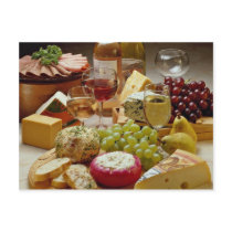 Wine and cheese party post card