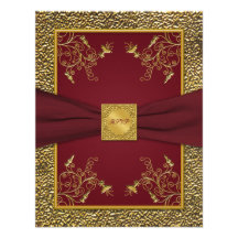 Wine and Gold Medallion Reply Card Invite