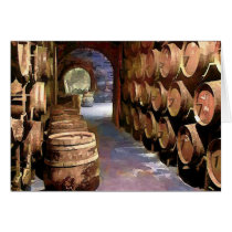 Wine Barrels in the Wine Cellar