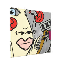 Wine Blues and Girl Canvas Print
