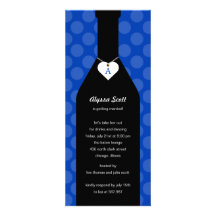 Wine Bottle Bridal Shower Invitations -Cobalt Blue