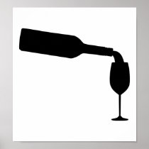 Wine bottle glass poster