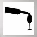 Wine bottle glass poster