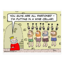 wine cellar king dungeon pardoned prisoners postcards