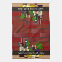 Wine Cheese Table Scene Hand Towels