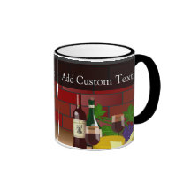 Wine Cheese Table Scene Mug