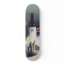 "Wine & Cigars" Still Life Watercolor Skate Decks