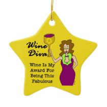Wine Diva Custom Gold Star Dedication Award
