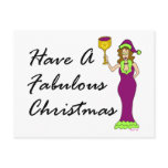 Wine Diva Fabulous Christmas Post Cards