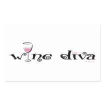 Wine Diva Rectangle Stickers