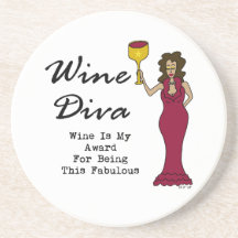 Wine Diva "Wine Is My Award For Being Fabulous" Drink Coaster
