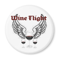 WINE FLIGHT WINGS AND RED WINES PRINT REFRIGERATOR MAGNET