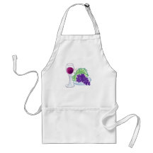 Wine Glass & Grapes Aprons