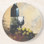wine glass grapes drink coasters gold coasters