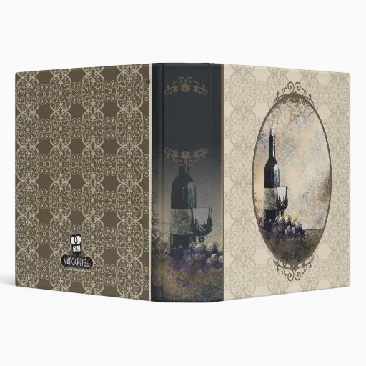 wine glass grapes wine journal recipe binder