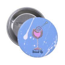 Wine glass pinback buttons