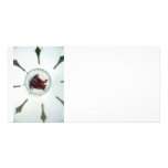 Wine glass with flower petals inside photo card template