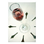 Wine glass with flower petals inside photo print