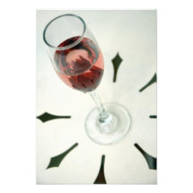 Wine glass with flower petals inside photo print