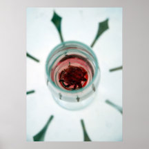 Wine glass with flower petals inside print