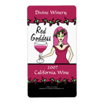Wine Goddess Red Goddess Custom Faux Wine Labels