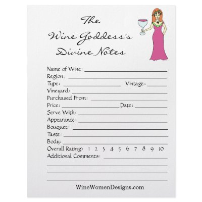 Wine Goddess's Divine Wine Tasting Notes Customized Letterhead by Victoreeah