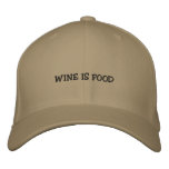 WINE IS FOOD embroidered hats
