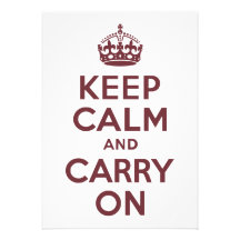 Wine Keep Calm and Carry On Invitation
