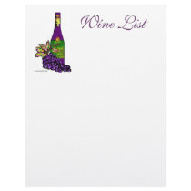 Wine List Personalized Letterhead