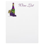 Wine List letterhead