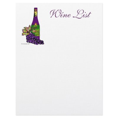 Wine List Personalized Letterhead by Kim_Souza