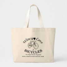 Wine Love and Bicycles Tote Bags