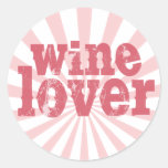 Wine Lover Round Stickers