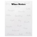 Wine Notes letterhead