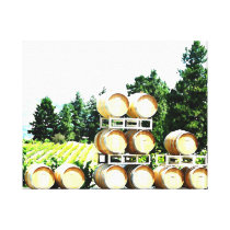 Wine Oak Barrels at Winery