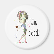 Wine o'clock humourous Wine Magnet