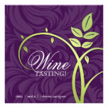Wine Party Tasting Purple Green Leaf Marketing Custom Invitations