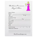 Wine Princess's Royal Wine Tasting Notes letterhead