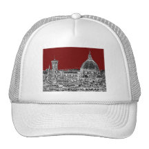Wine red Florence dome Trucker Hats