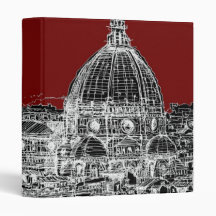 Wine red Florence dome Vinyl Binders