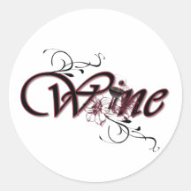 Wine Round Stickers