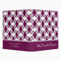 Wine Swirls Recipe Book 3 Ring Binder
