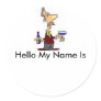 Wine_Taster, Hello My Name Is Round Sticker