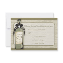 Wine Varietal and Whimsical Bottle RSVP Card Invitation
