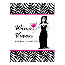 Wine Vixen "Good Wine = Wicked Girl" Postcards